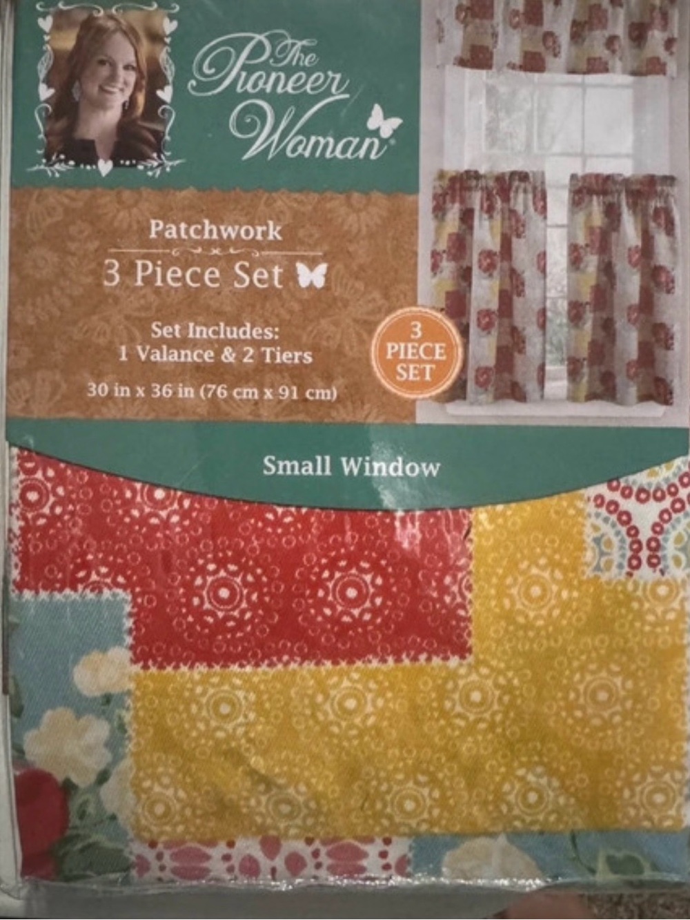 The Pioneer Woman Green and Brown Patchwork 3 Piece Set